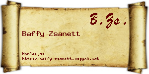 Baffy Zsanett névjegykártya
